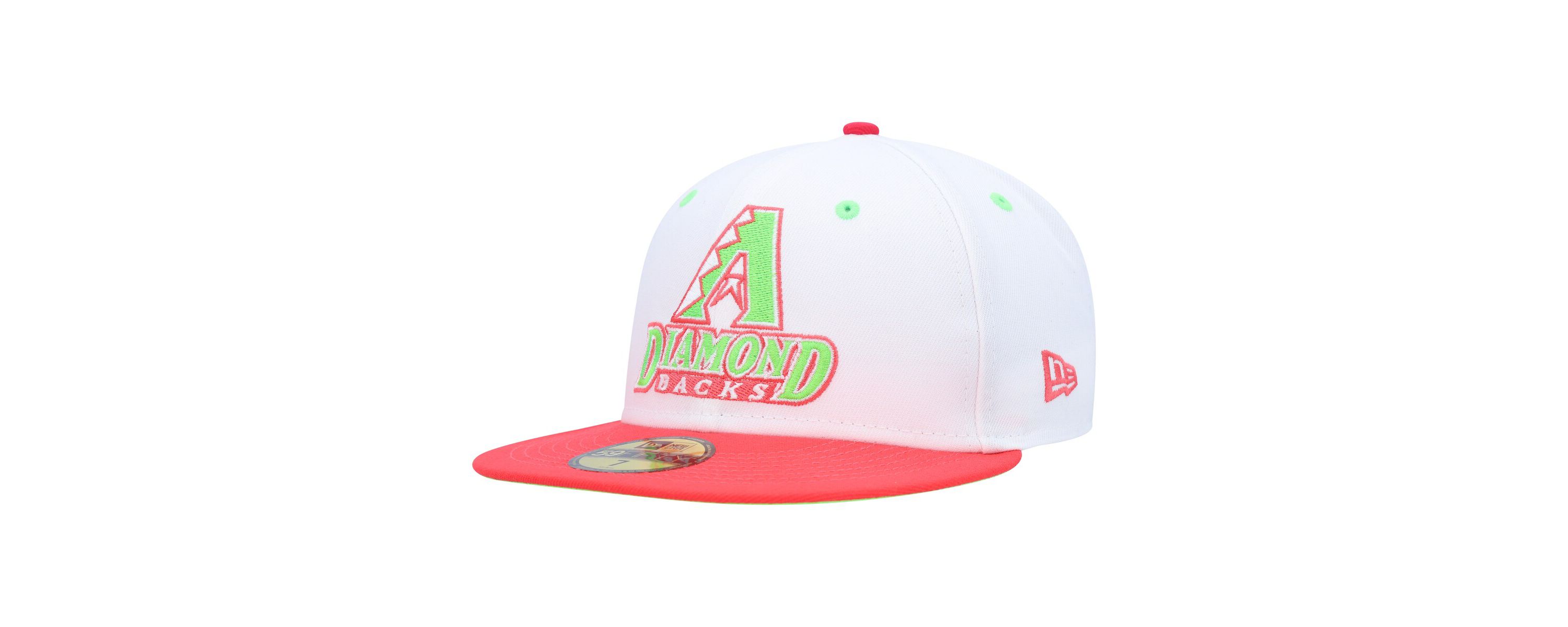 MLB White/Coral Arizona Diamondbacks 1998 Inaugural Season Strawberry Lolli 59FIFTY Fitted Hat