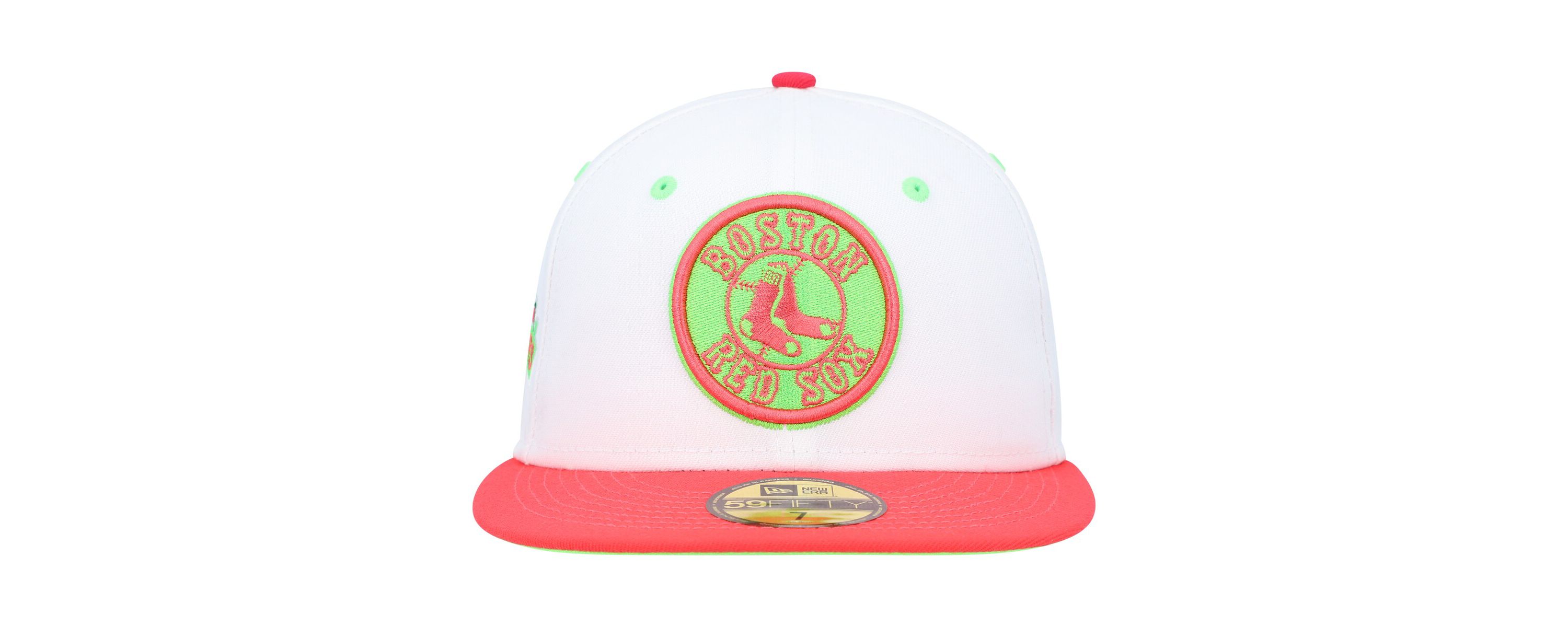Boston Red Sox MLB White/Coral Boston Sox Fenway Park 100th Anniversary Strawberry Lolli 59FIFTY Fitted Hat