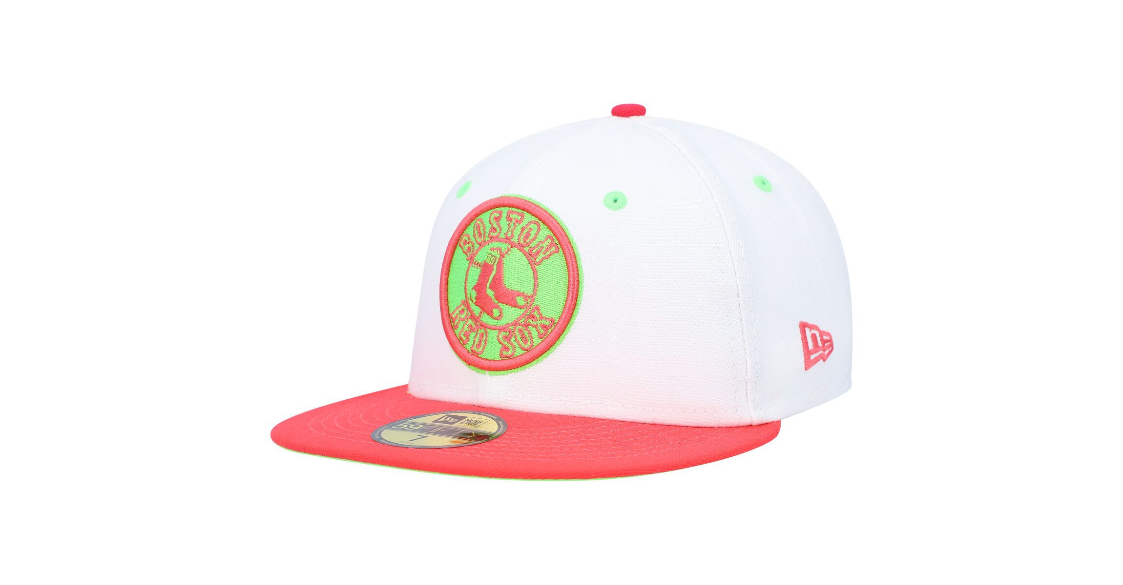 Boston Red Sox MLB White/Coral Boston Sox Fenway Park 100th Anniversary Strawberry Lolli 59FIFTY Fitted Hat