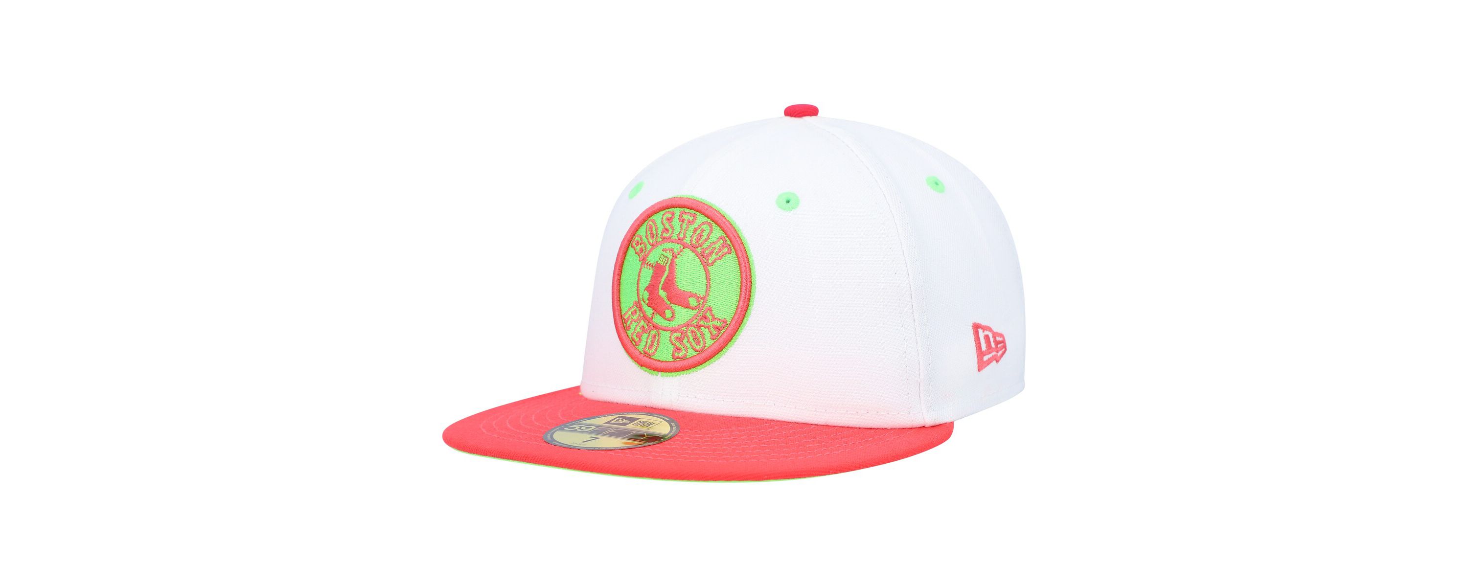Boston Red Sox MLB White/Coral Boston Sox Fenway Park 100th Anniversary Strawberry Lolli 59FIFTY Fitted Hat