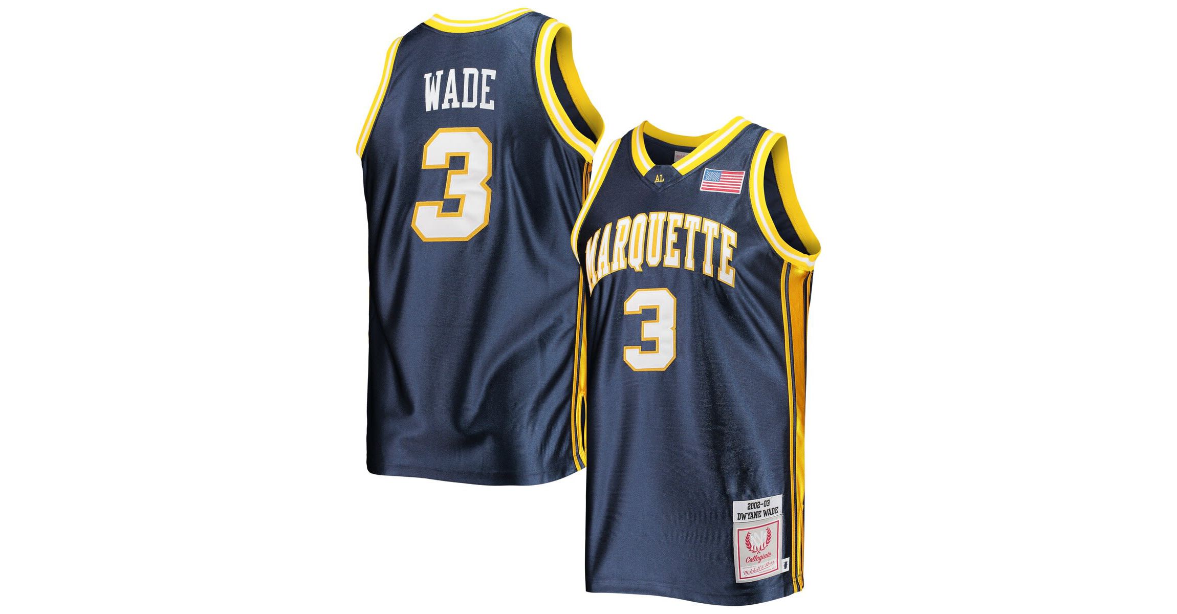 NCAA Dwyane Wade Marquette Golden Eagles Authentic Throwback NCAA Jersey
