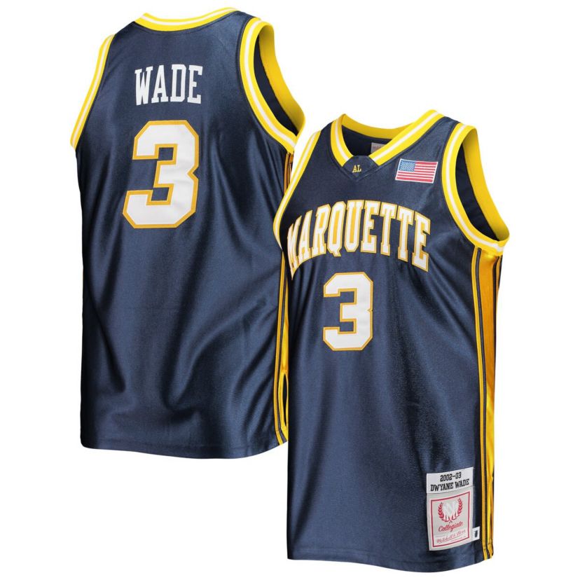 NCAA Dwyane Wade Marquette Golden Eagles Authentic Throwback NCAA Jersey