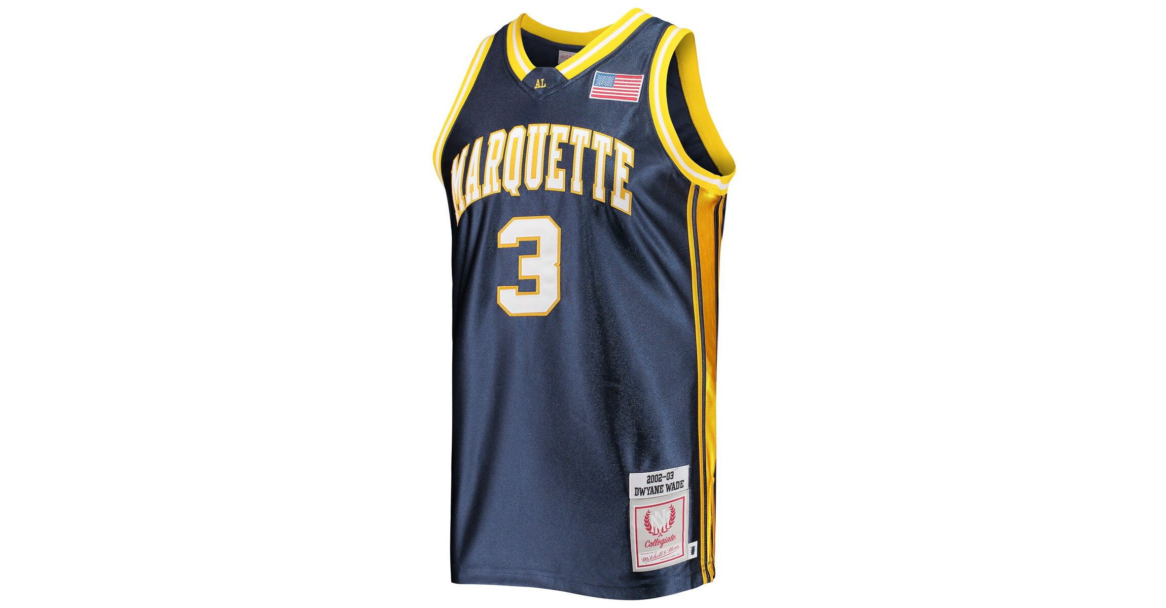 NCAA Dwyane Wade Marquette Golden Eagles Authentic Throwback NCAA Jersey