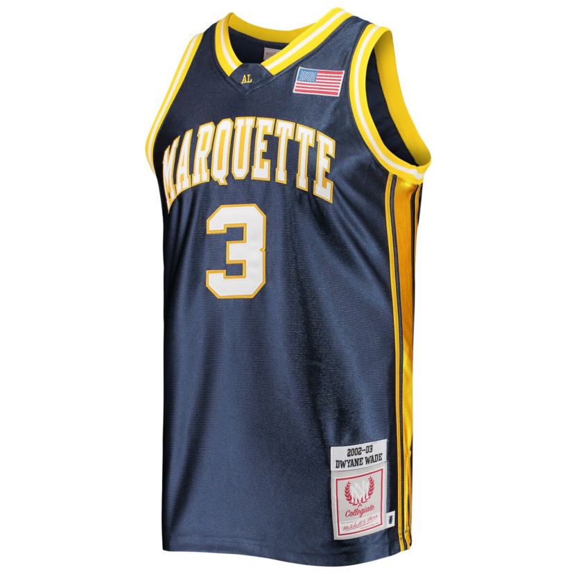 NCAA Dwyane Wade Marquette Golden Eagles Authentic Throwback NCAA Jersey