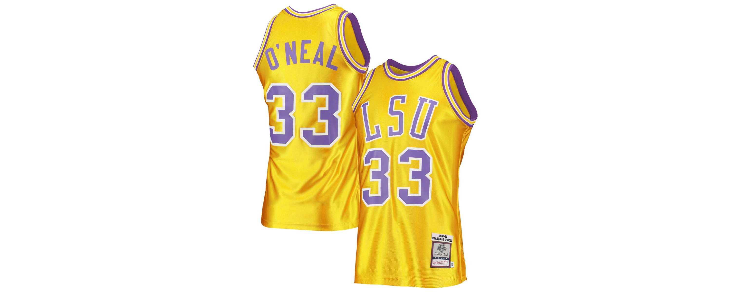 NCAA Shaquille ONeal LSU Tigers 1990/91 Authentic Throwback NCAA Jersey