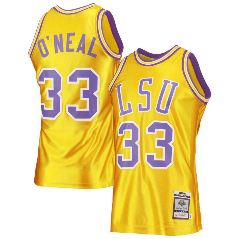 NCAA Shaquille ONeal LSU Tigers 1990/91 Authentic Throwback NCAA Jersey