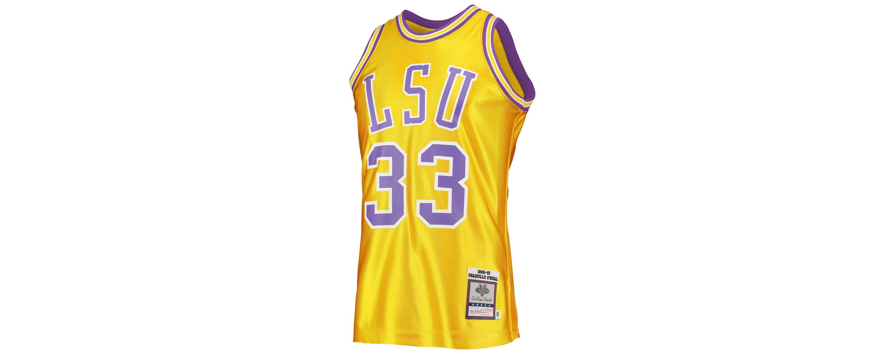 NCAA Shaquille ONeal LSU Tigers 1990/91 Authentic Throwback NCAA Jersey
