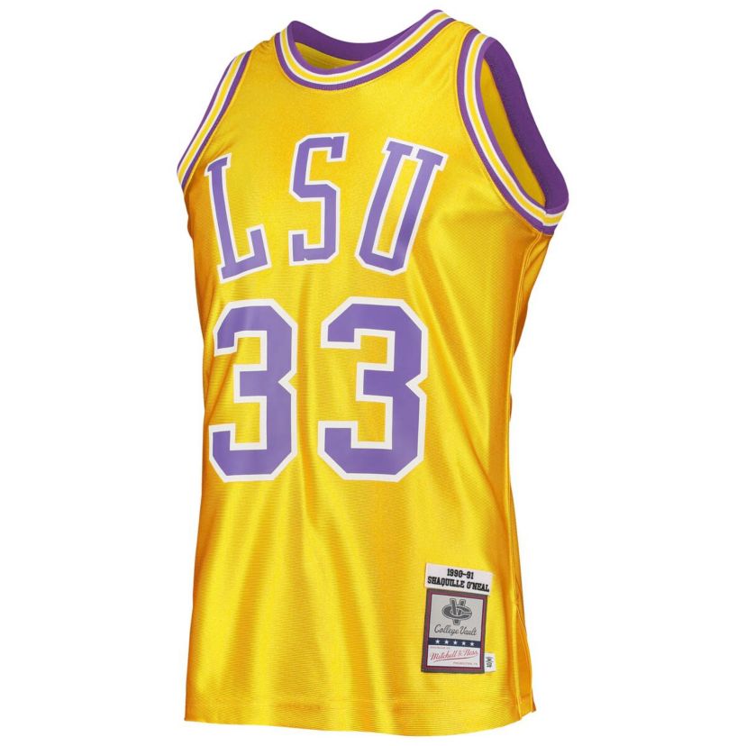 NCAA Shaquille ONeal LSU Tigers 1990/91 Authentic Throwback NCAA Jersey