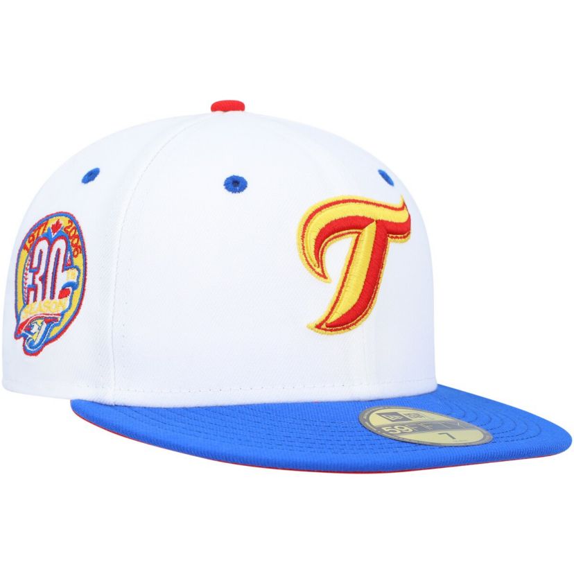 Toronto Blue Jays MLB White/Royal Toronto Jays 30th Anniversary Cherry Lolli 59FIFTY Fitted Hat