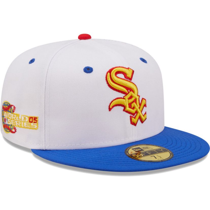 Chicago White Sox MLB White/Royal Chicago Sox 2005 World Series Cherry Lolli 59FIFTY Fitted Hat