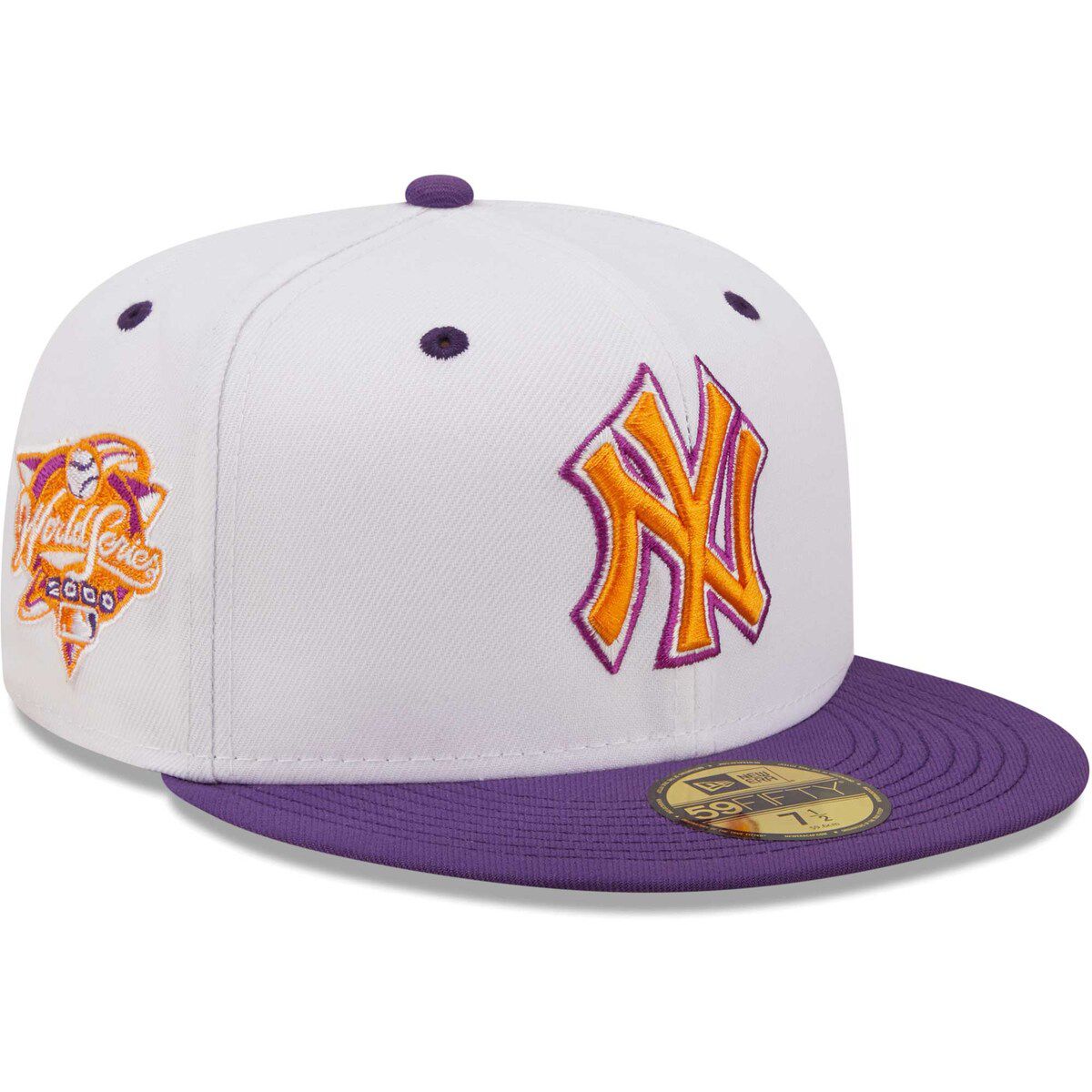 MLB White/Purple New York Yankees 2000 World Series Grape Lolli 59FIFTY Fitted Hat