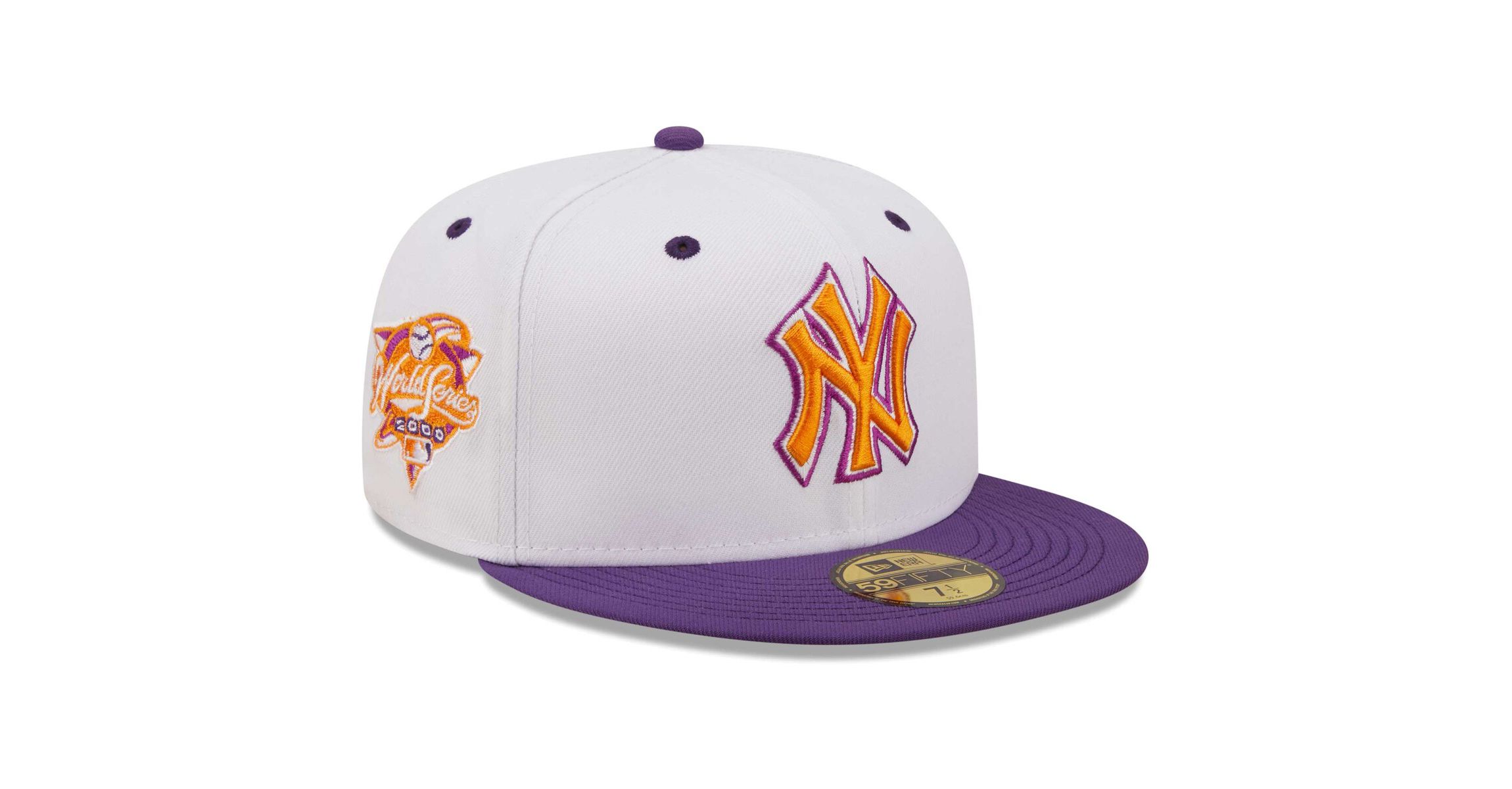 MLB White/Purple New York Yankees 2000 World Series Grape Lolli 59FIFTY Fitted Hat