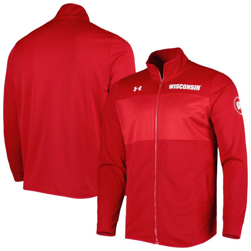 NCAA Under Armour Wisconsin Badgers Knit Warm-Up Full-Zip Jacket