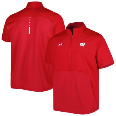 Men's NCAA Under Armour Wisconsin Badgers Motivate 2.0 Half-Zip Jacket, Red, Small