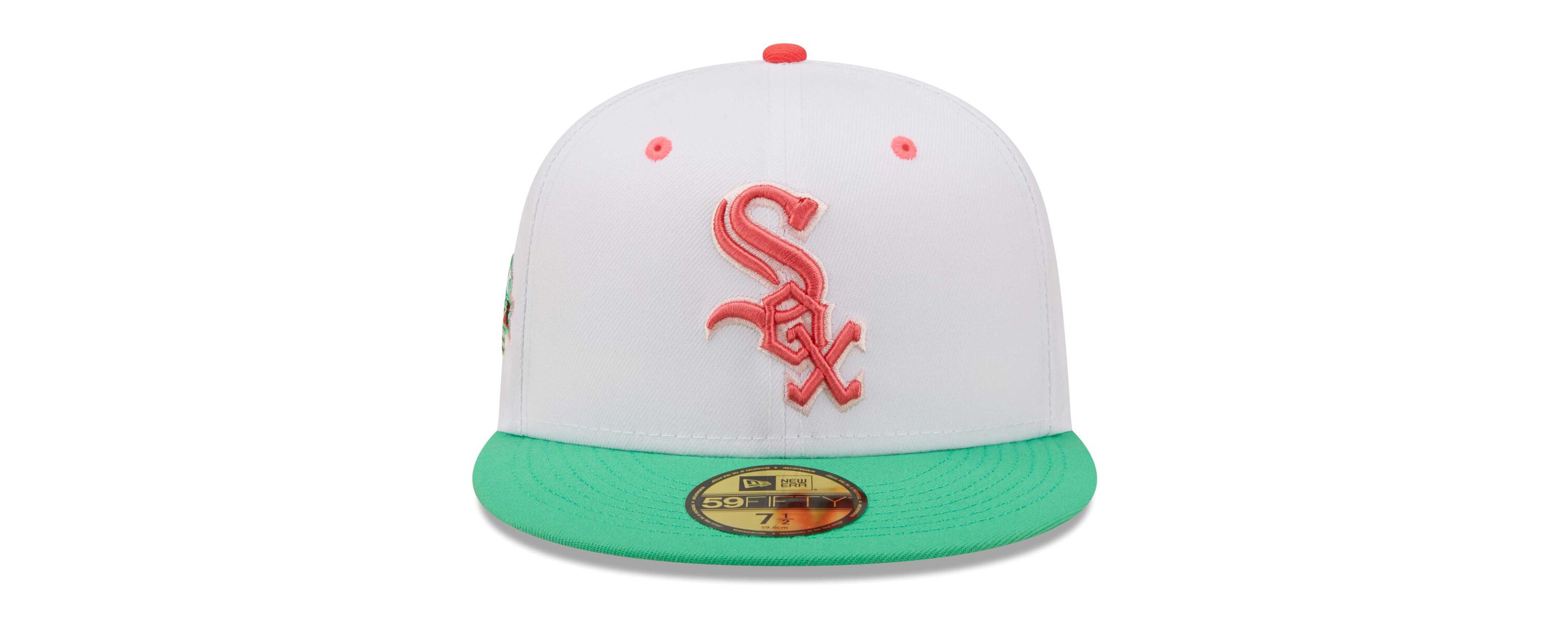 Chicago White Sox MLB White/Green Chicago Sox Inaugural Season at Comiskey Park Watermelon Lolli 59FIFTY Fitted Hat