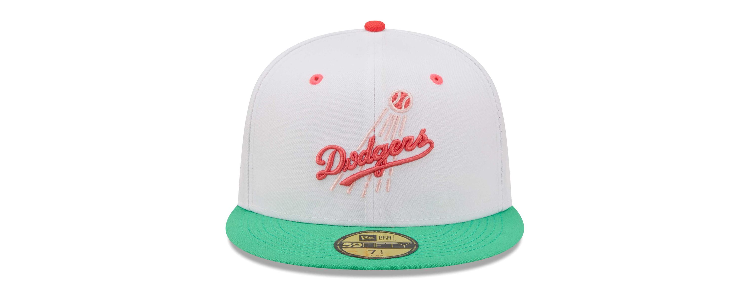 MLB White/Green Los Angeles Dodgers 50th Anniversary in Los Angeles Watermelon Lolli 59FIFTY Fitted Hat