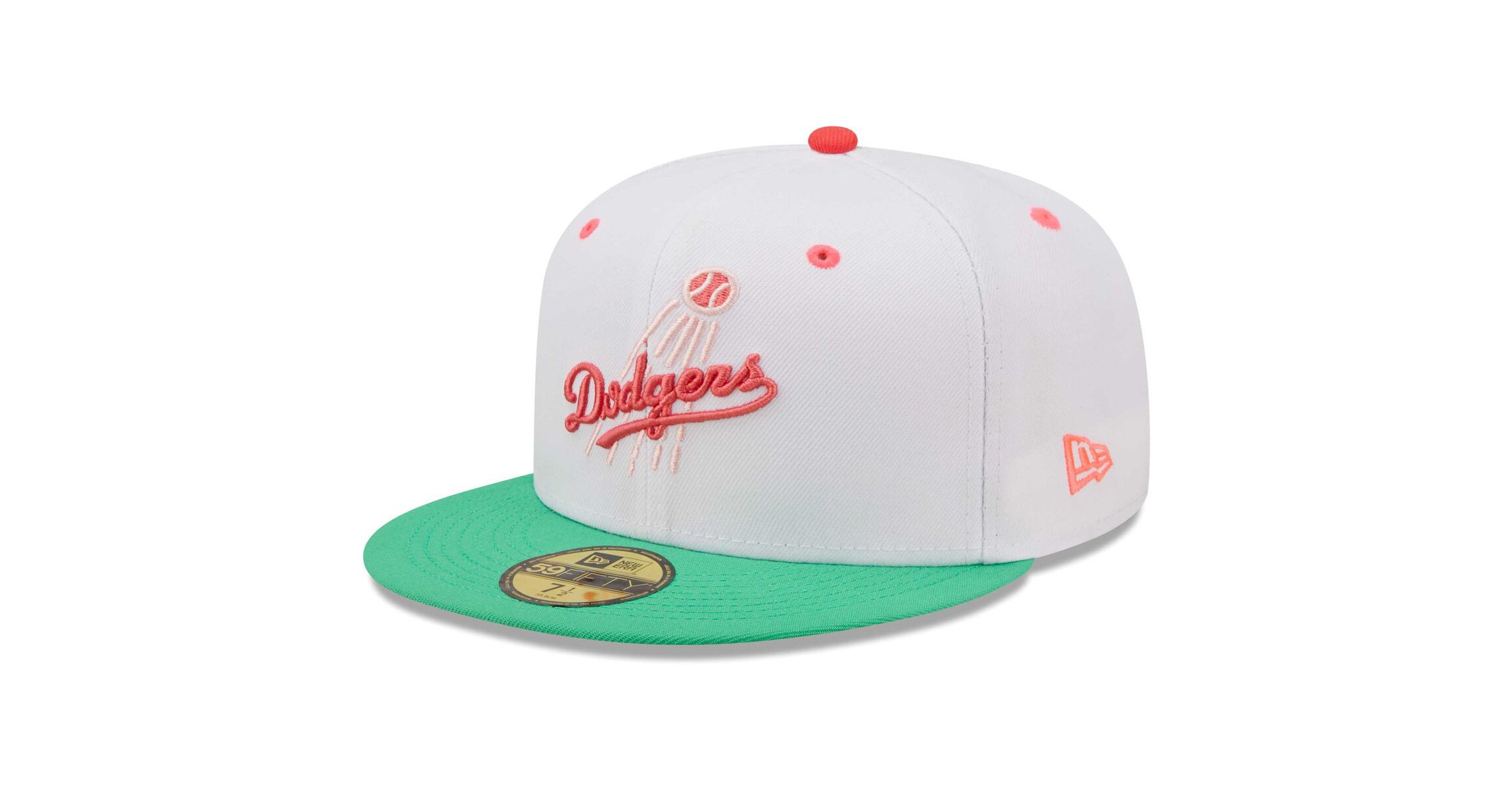 MLB White/Green Los Angeles Dodgers 50th Anniversary in Los Angeles Watermelon Lolli 59FIFTY Fitted Hat