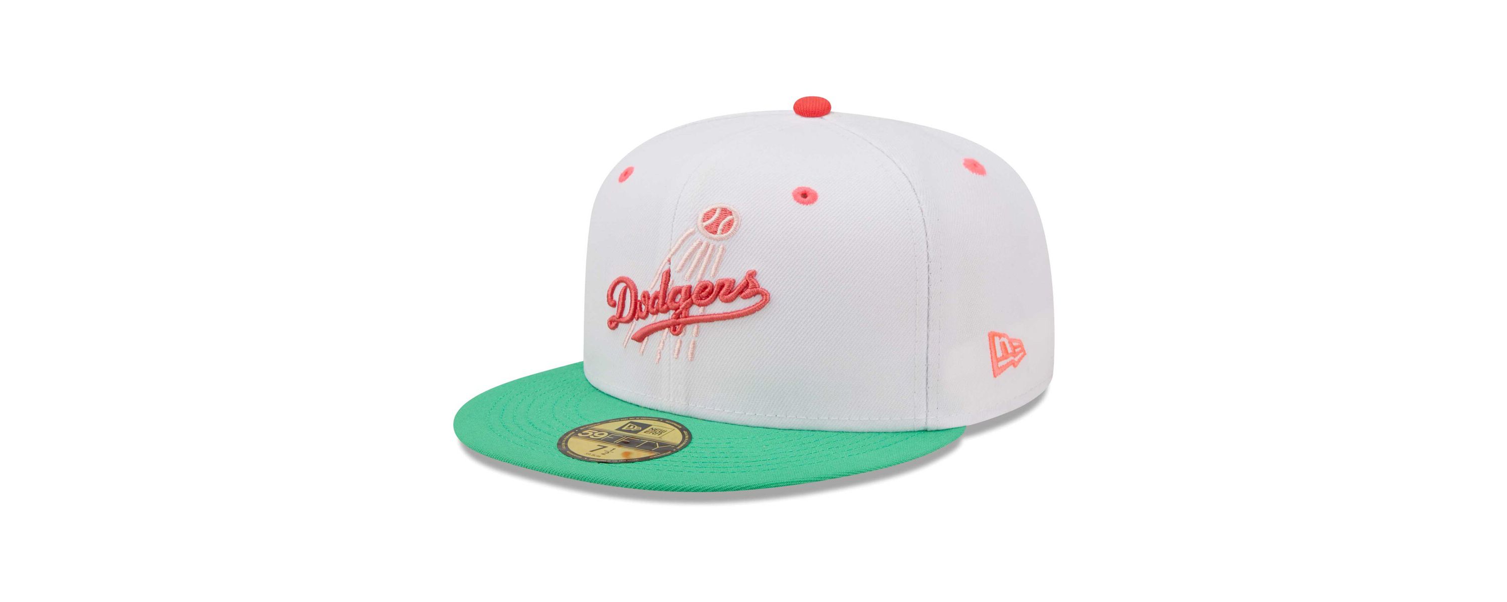 MLB White/Green Los Angeles Dodgers 50th Anniversary in Los Angeles Watermelon Lolli 59FIFTY Fitted Hat