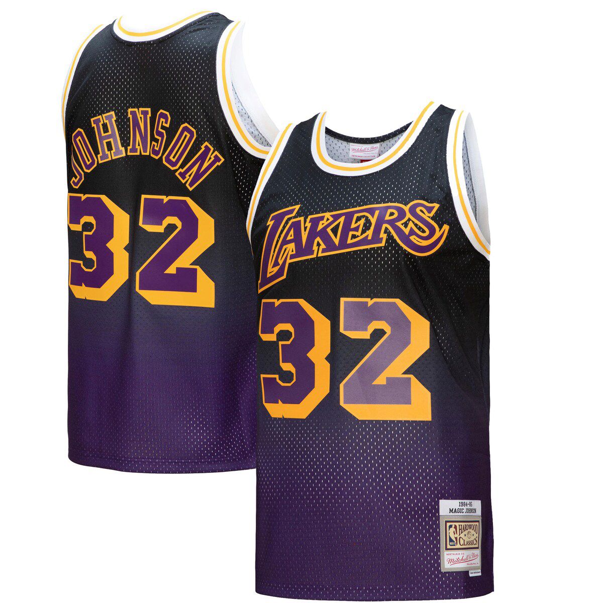 NBA Magic Johnson Los Angeles Lakers 1984/85 Hardwood Classics Fadeaway Swingman Player Jersey