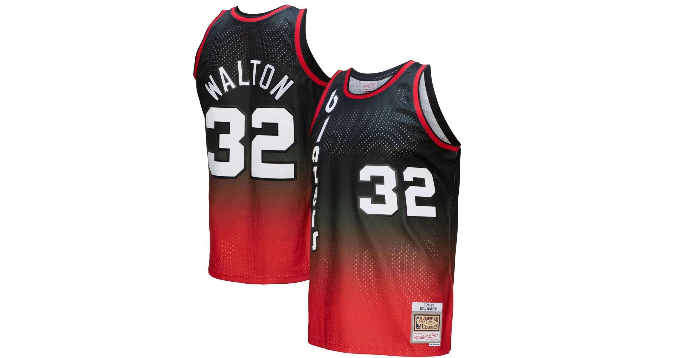 NBA Bill Walton Portland Trail Blazers 1976/77 Hardwood Classics Fadeaway Swingman Player Jersey