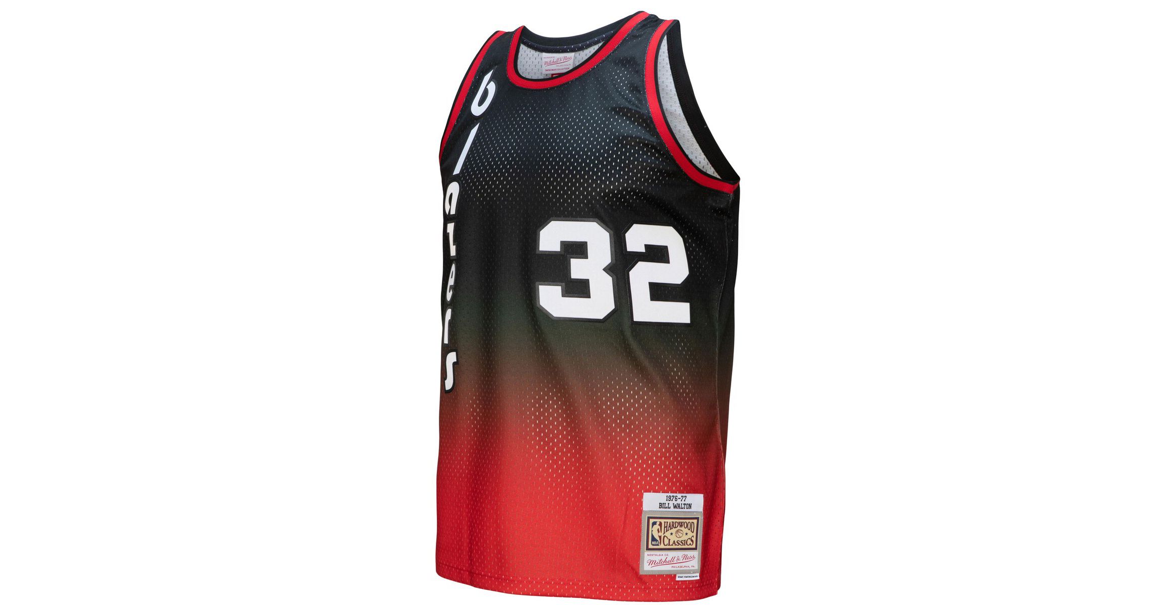 NBA Bill Walton Portland Trail Blazers 1976/77 Hardwood Classics Fadeaway Swingman Player Jersey