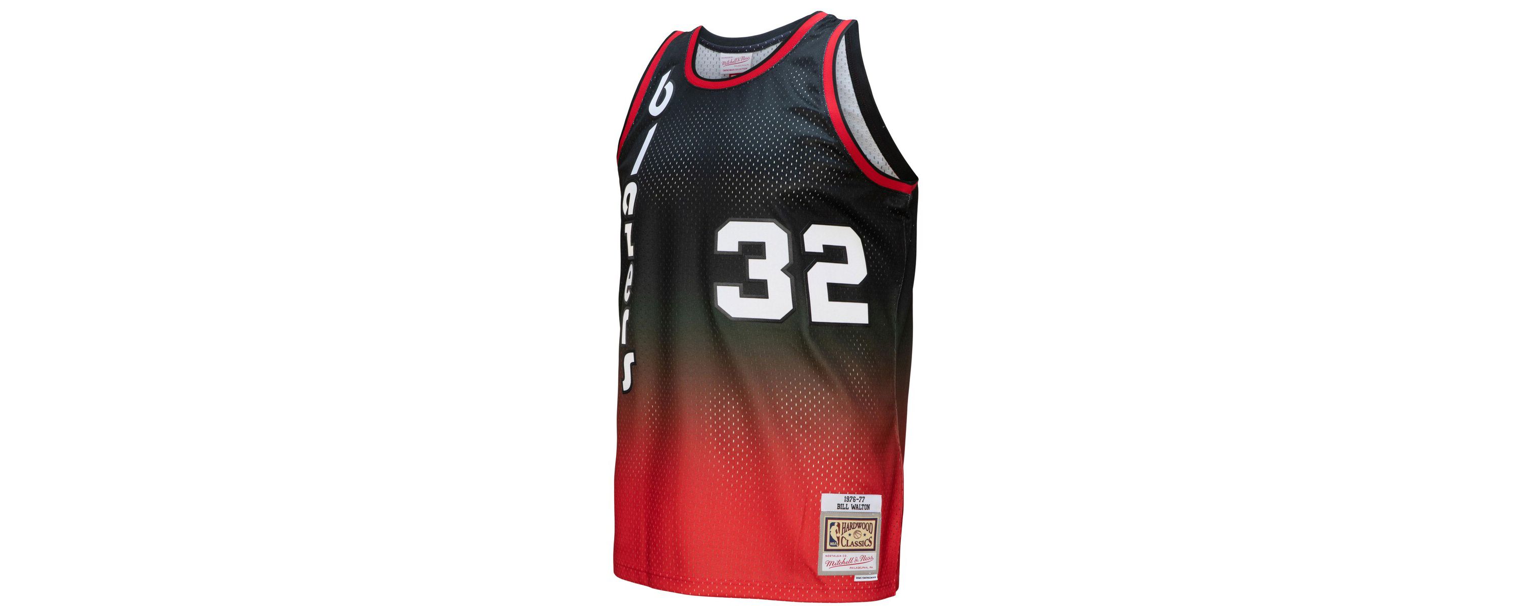 NBA Bill Walton Portland Trail Blazers 1976/77 Hardwood Classics Fadeaway Swingman Player Jersey
