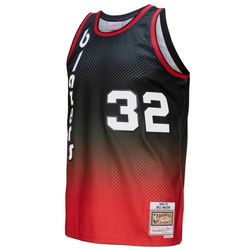 NBA Bill Walton Portland Trail Blazers 1976/77 Hardwood Classics Fadeaway Swingman Player Jersey