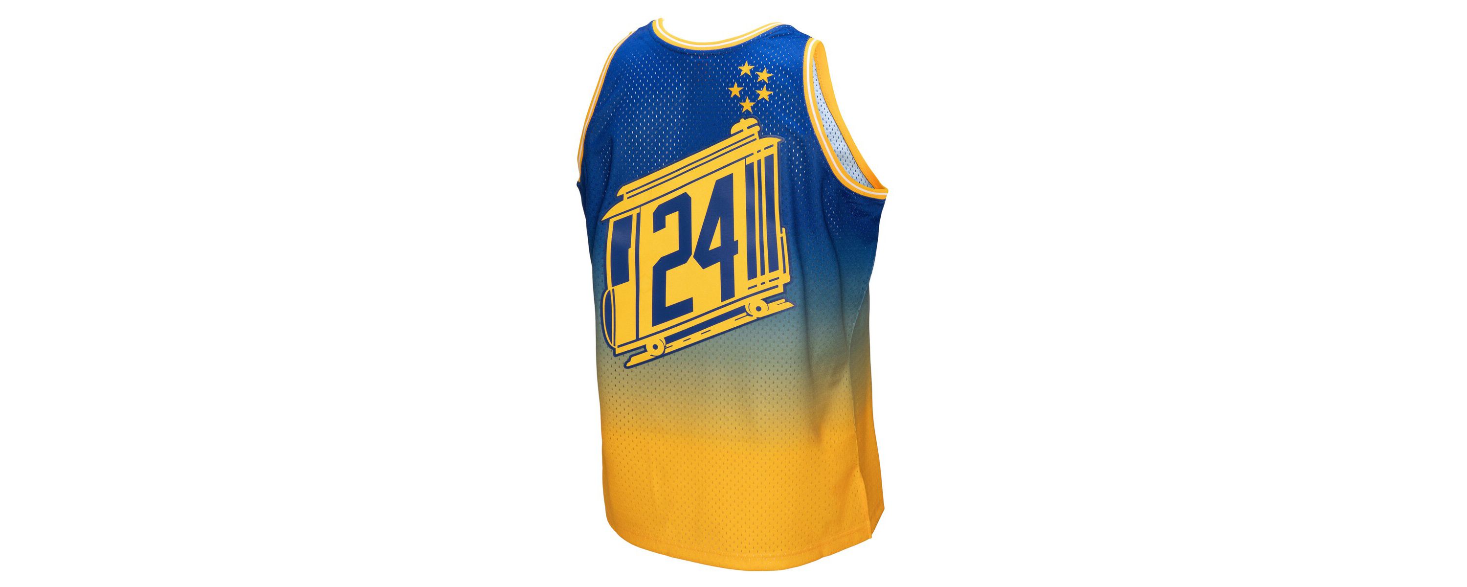 Hardwood Classic Teams Rick Barry Gold/Royal San Francisco Warriors 1966/67 Hardwood Classics Fadeaway Swingman Player Jersey