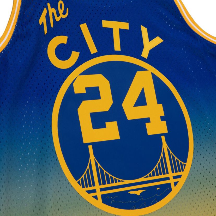 Hardwood Classic Teams Rick Barry Gold/Royal San Francisco Warriors 1966/67 Hardwood Classics Fadeaway Swingman Player Jersey