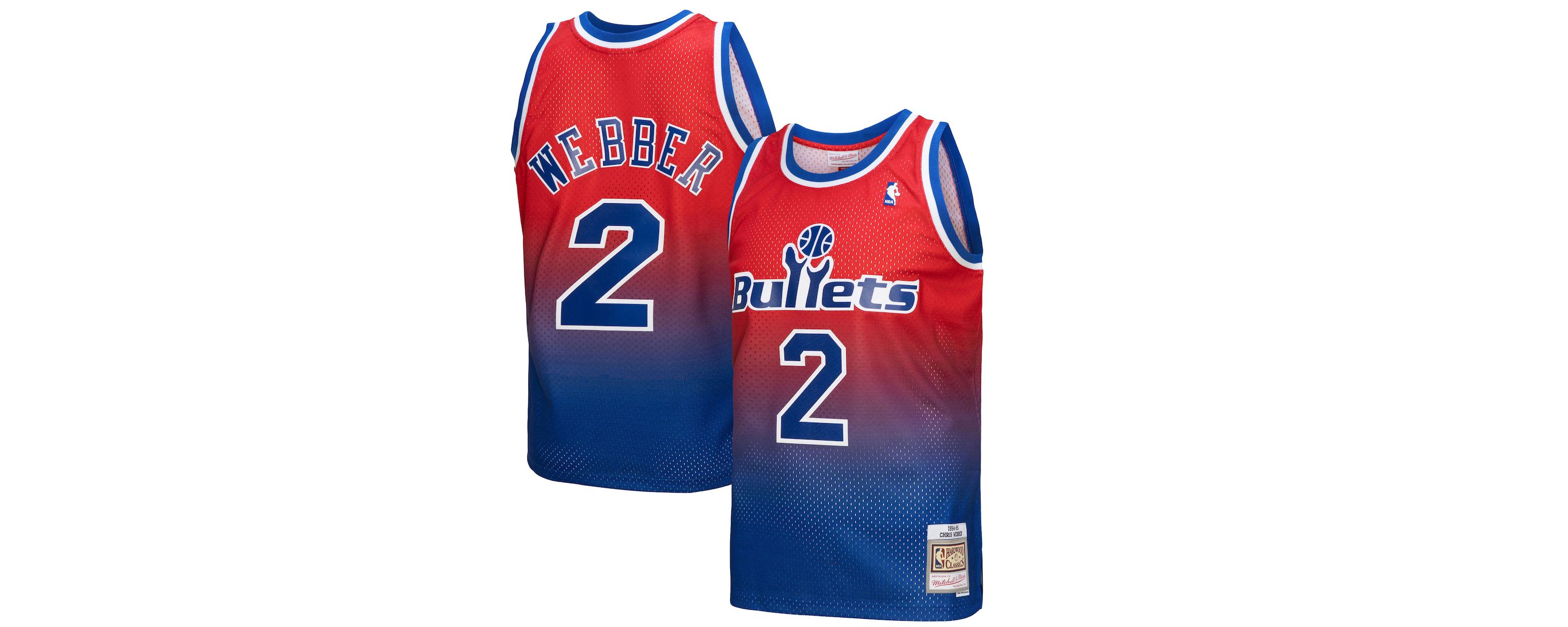 Hardwood Classic Teams Chris Webber Washington Bullets 1994/95 Hardwood Classics Fadeaway Swingman Player Jersey