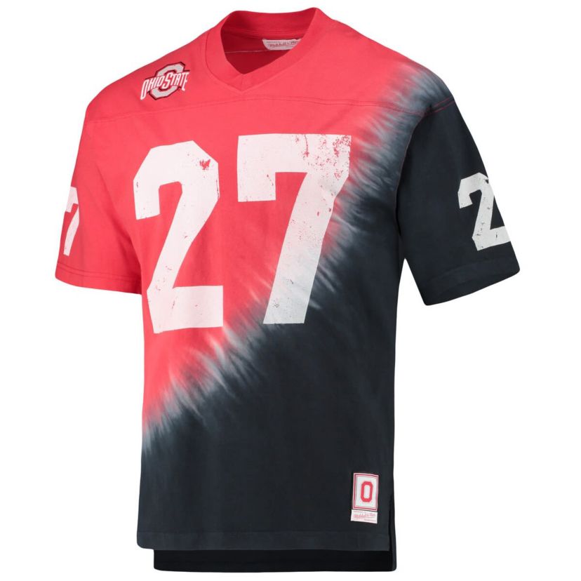NCAA Eddie George Ohio State Buckeyes Name & Number Tie-Dye V-Neck T-Shirt