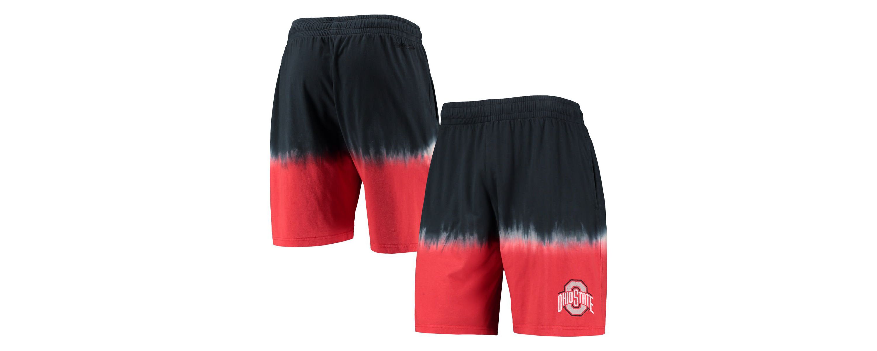 NCAA Black/Scarlet Ohio State Buckeyes Tie-Dye Shorts