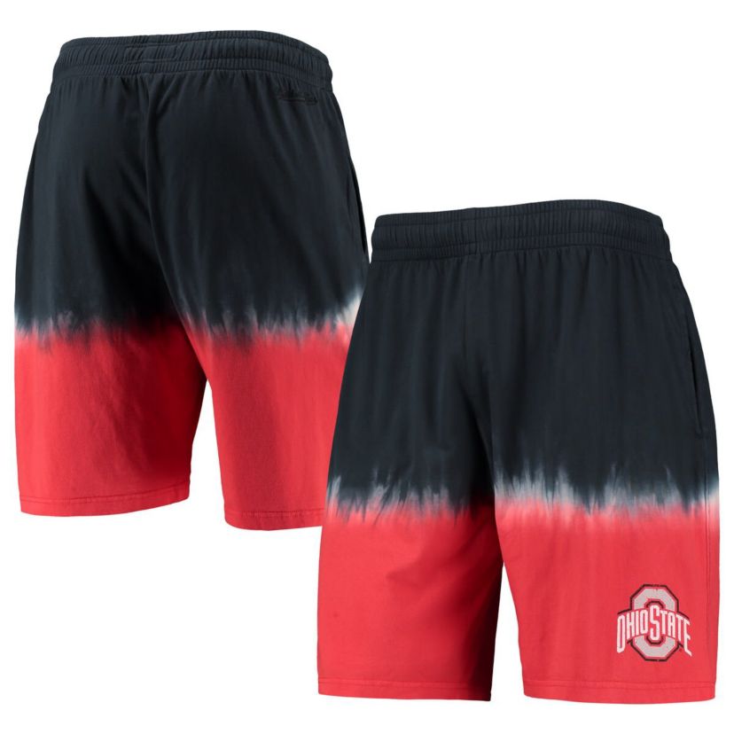 NCAA Black/Scarlet Ohio State Buckeyes Tie-Dye Shorts