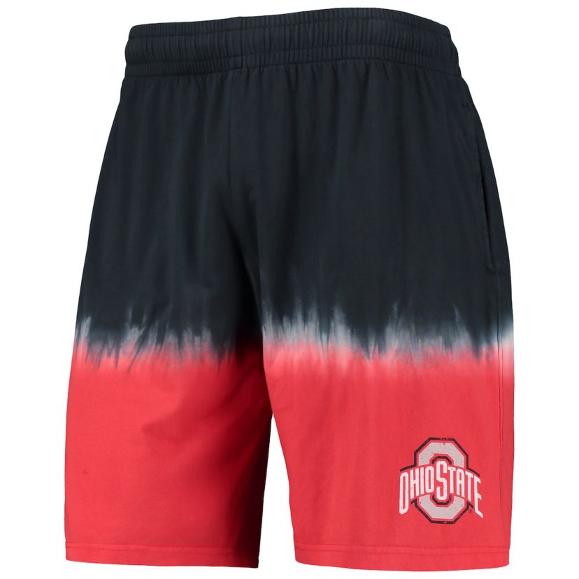 NCAA Black/Scarlet Ohio State Buckeyes Tie-Dye Shorts