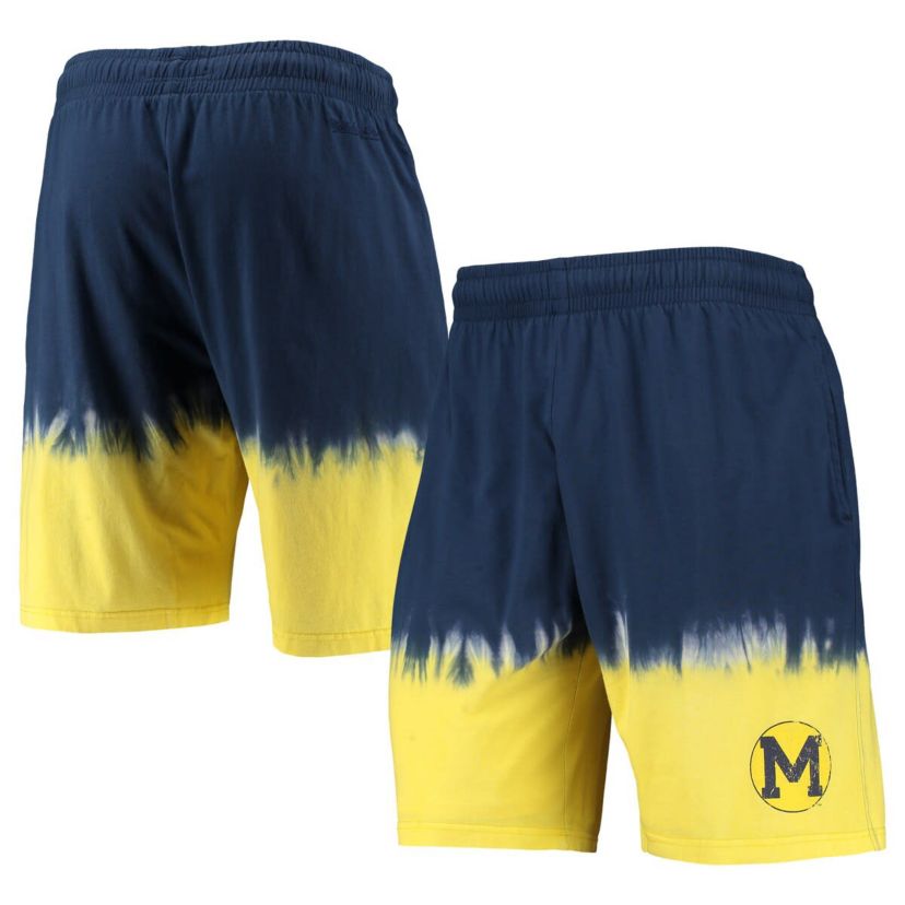 NCAA Navy/Gold Michigan Wolverines Tie-Dye Shorts