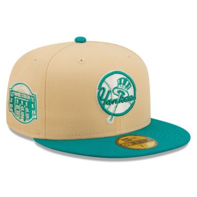 New Era MLB Natural/Teal New York Yankees Mango Forest 59FIFTY fitted ...