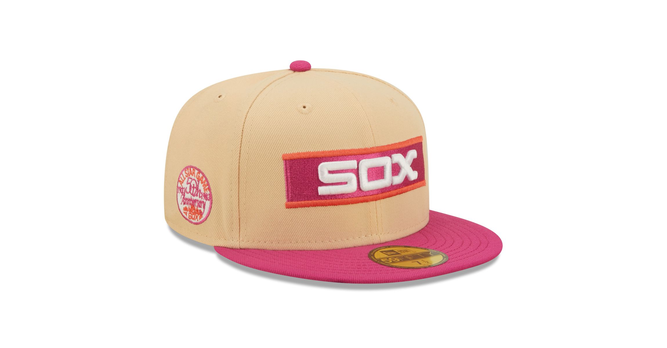 Chicago White Sox MLB Orange/Pink Chicago Sox 1933 MLB All-Star Game 50th Anniversary Mango Passion 59FIFTY Fitted Hat