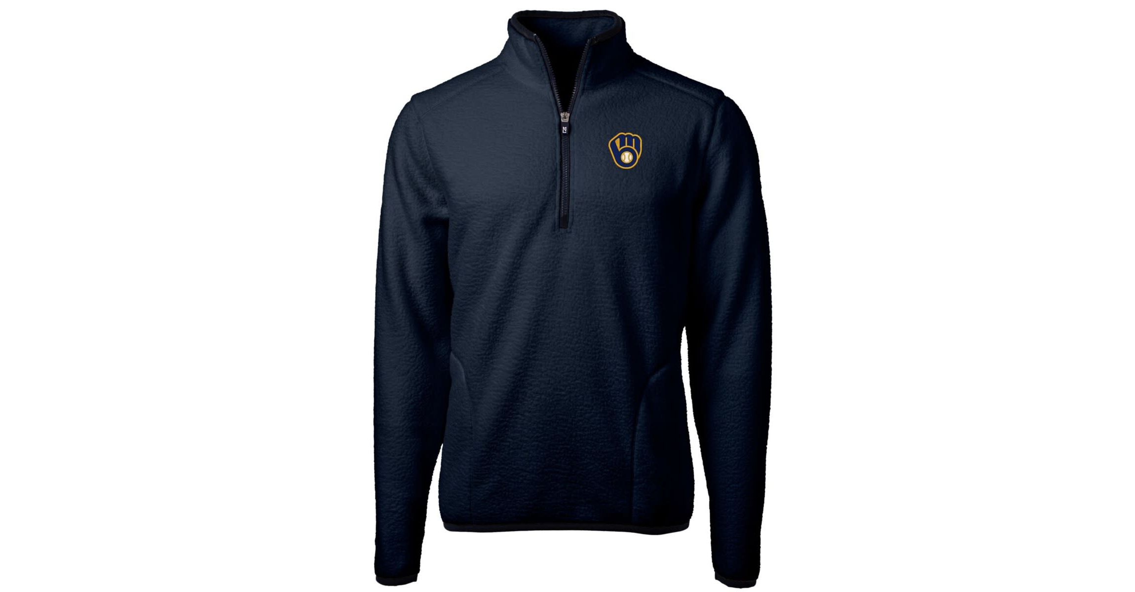 MLB Milwaukee Brewers Big & Tall Cascade Eco Sherpa Fleece Quarter-Zip Pullover Jacket