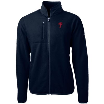 Cutter & Buck Men's MLB Philadelphia Phillies Big & Tall Cascade Eco Sherpa Fleece Full-Zip Jacket, Navy Blue, XL Tall