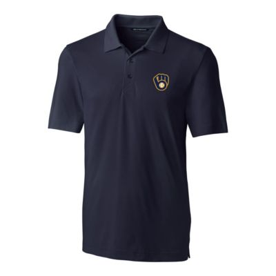 Cutter & Buck Men's MLB Milwaukee Brewers Big & Tall Forge Stretch Polo, Navy Blue, XL Tall