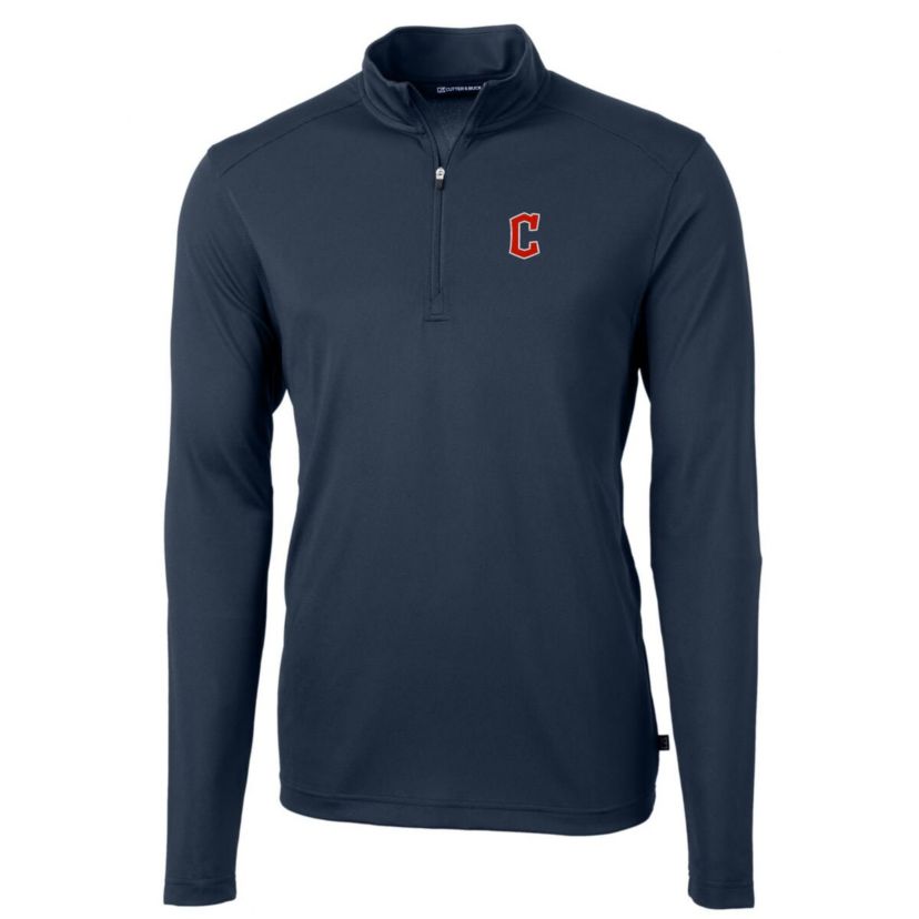 MLB Cleveland Guardians Big & Tall Virtue Eco Pique Quarter-Zip Pullover Jacket