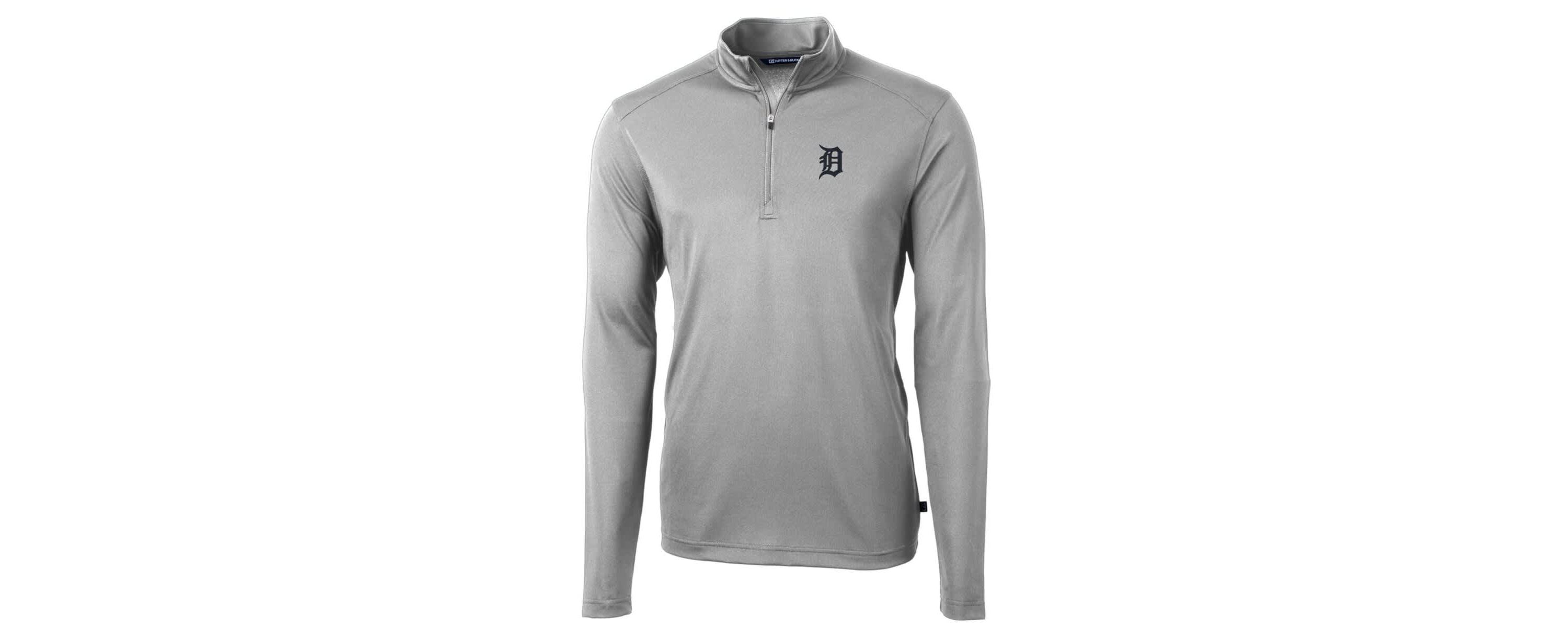MLB Detroit Tigers Big & Tall Virtue Eco Pique Quarter-Zip Pullover Jacket