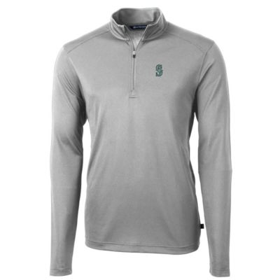 MLB Seattle Mariners Big & Tall Virtue Eco Pique Quarter-Zip Pullover Jacket