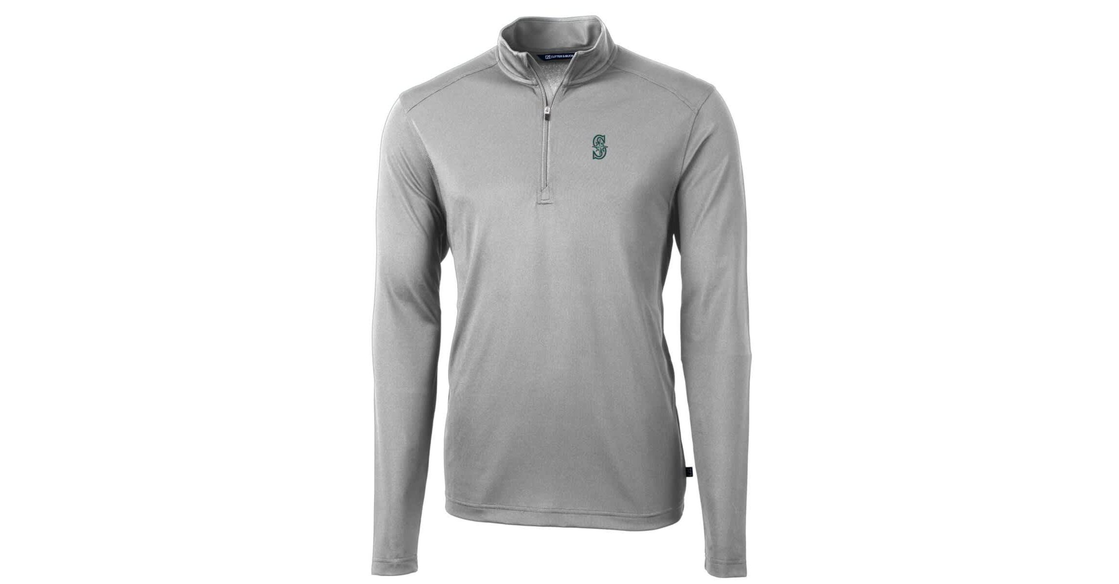 MLB Seattle Mariners Big & Tall Virtue Eco Pique Quarter-Zip Pullover Jacket