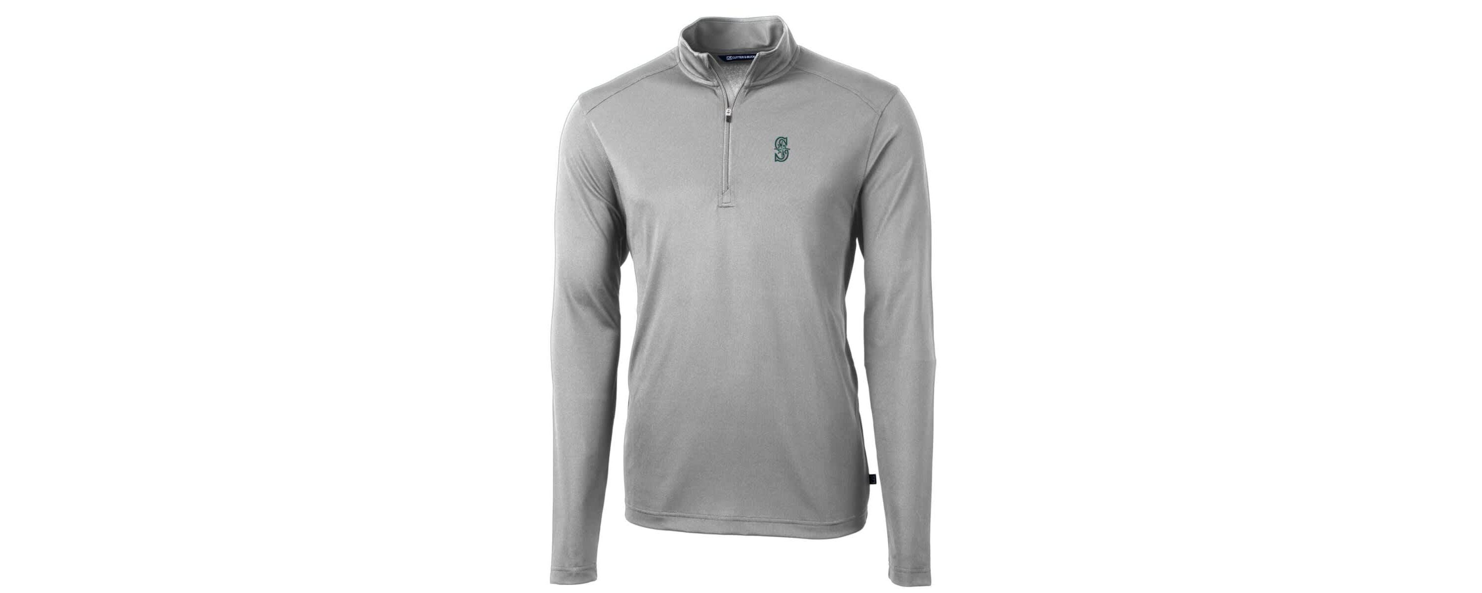 MLB Seattle Mariners Big & Tall Virtue Eco Pique Quarter-Zip Pullover Jacket