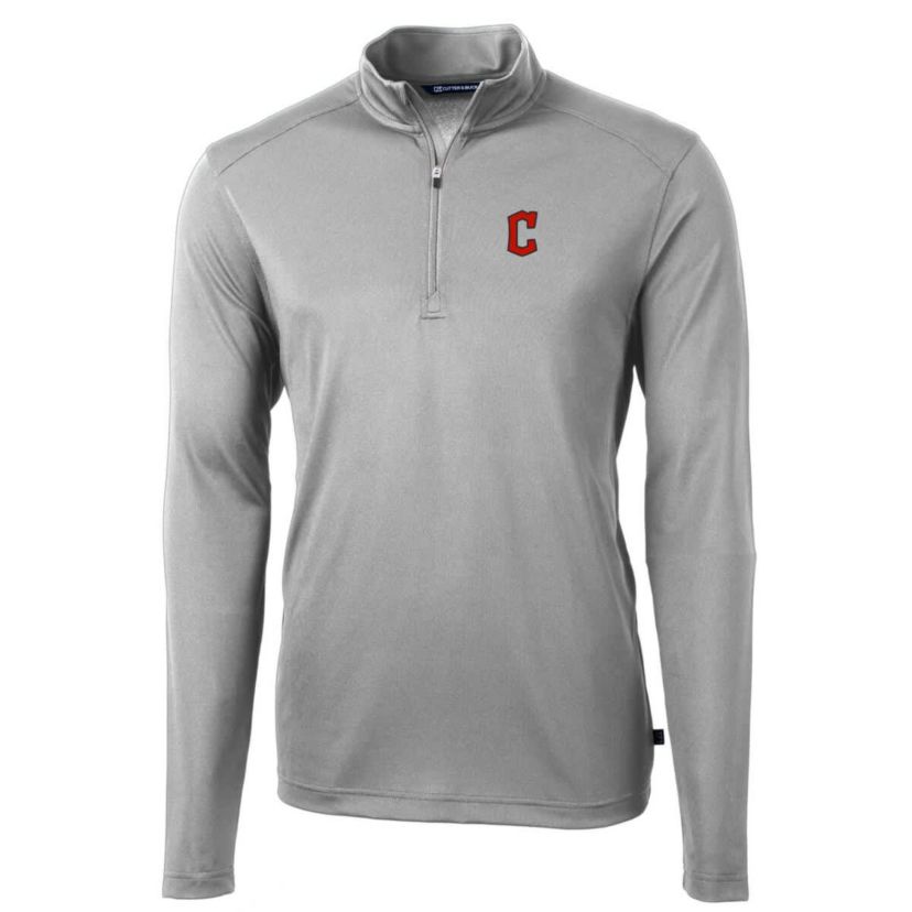 MLB Cleveland Guardians Big & Tall Virtue Eco Pique Quarter-Zip Pullover Jacket
