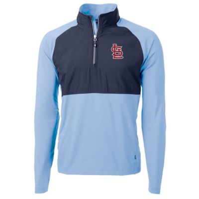 MLB Light Blue/Navy St. Louis Cardinals Adapt Eco Knit Hybrid Recycled Quarter-Zip Pullover Jacket