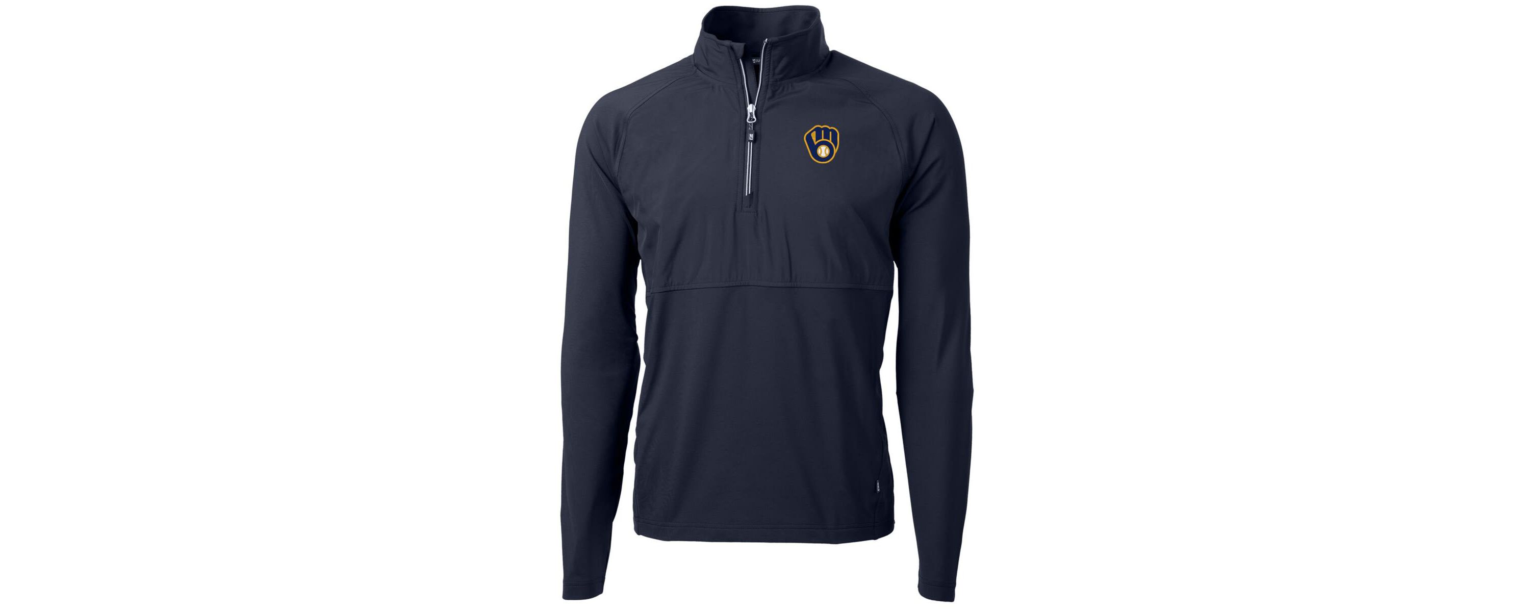 MLB Milwaukee Brewers Adapt Eco Knit Hybrid Recycled Quarter-Zip Pullover Jacket