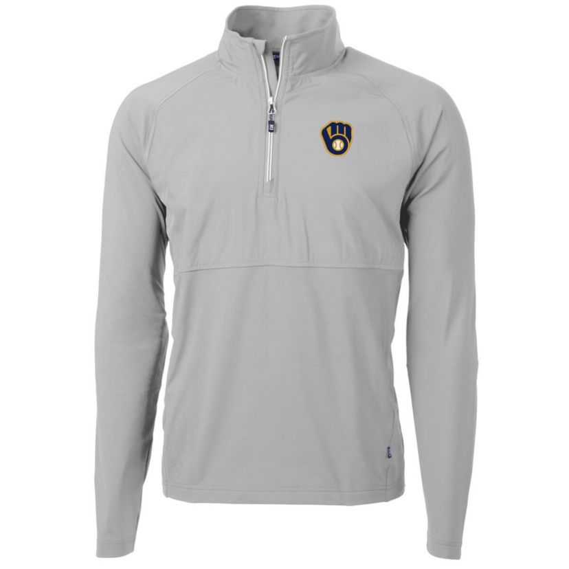 MLB Milwaukee Brewers Adapt Eco Knit Hybrid Recycled Quarter-Zip Pullover Jacket