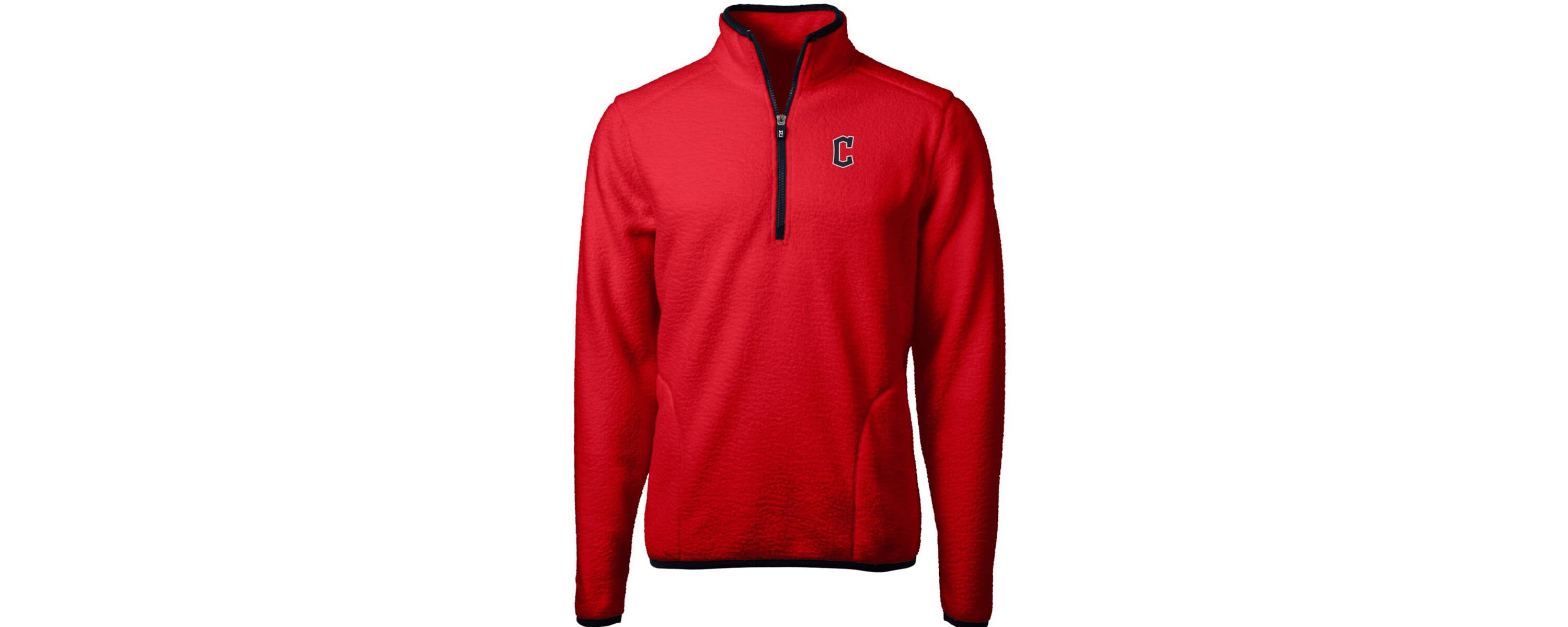 MLB Cleveland Guardians Cascade Eco Sherpa Fleece Quarter-Zip Pullover Jacket